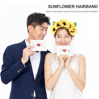 Beavorty Sunflower Flower Halloween Decor Halloween Decor Artificial Sunflower Hair Band Decorative Headwraps Yoga Headband Headpiece Bridal Photo Prop Womens Womens Boho Decor