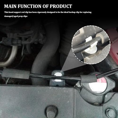3PCS Hood Prop Rod Clip, Car Hood Support Prop Rod Holder Clips, 91503-SS0-003 Hood Rod Grommet Clamp, Vehicle Engine Hood Stay Retainer Clips Replacement for Honda Accord Odyssey