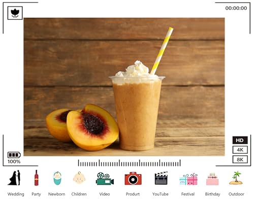 Trykid 8x8ft Peach Smoothie Wooden Table Backdrop Fresh Fruit Drink Photography Cream Topping Rustic Background Tapestry Food Party Decoration Photo Studio Prop Fabric Backdrop - size: 8x8ft
