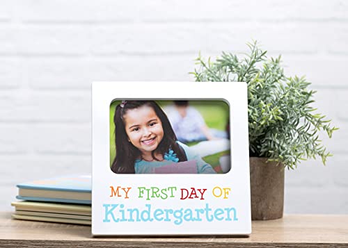 Kate & Milo First Day of Kindergarten Frame, Perfect Keepsake Gift for Parents or Grandparents, Back to School Picture Display, White - style: First Day of Kindergarten Frame