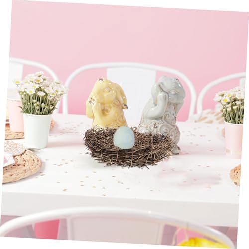 Hemobllo Bird Nest Decor Handmade Rattan Bird Nest for Easter Party Prop Photo Prop and Garden Decoration for Home and Event Styling