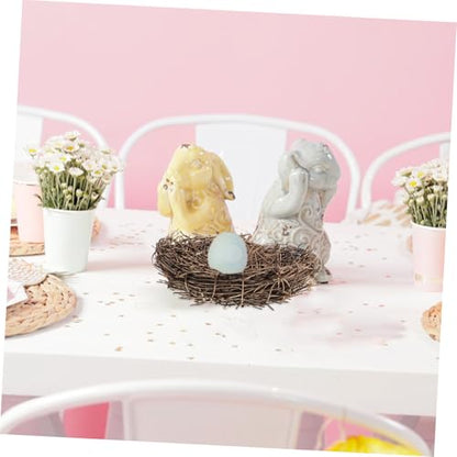 Hemobllo Bird Nest Decor Handmade Rattan Bird Nest for Easter Party Prop Photo Prop and Garden Decoration for Home and Event Styling