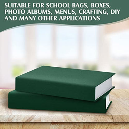 PerKoop Book Cloth for Book Binding 40 x 16 Inch Fabric Surface Paper Backed Bookcover Archival European Durable Strong Bookbinding Supplies Cover Books Album Scrapbooking (Dark Green) - color: Dark Green