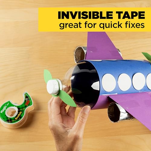 Scotch Magic Tape with Scotch Desktop Dispenser,6 Rolls of 3/4" x 1000" Each Plus 1 Desktop Tape Dispenser,Great for Repair,Wrapping and Office Applications,(Pack of 12) - size: 6 Rolls (Pack of 12)