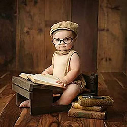 SHARELY SHEEP Newborn Photography Props Baby Boy Girl Photo Shoot Fake Glasses Halloween Santa Cosplay Props Baby Gift - size: Large, style: Gold B