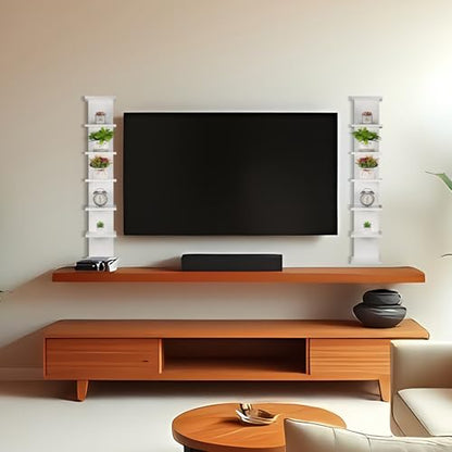 2 Pack 7 Tier Wall Shelf Unit - 7-Tier Lack Floating Shelf, Compact Display Floating Shelves, Vertical Column Wall Decor Mount Float Storage Tall Tower Shelves for Bedrooms, Living Rooms