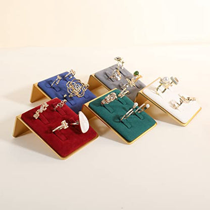 Green small felt ring holder display, gold ring jewelry stand, ring storage organizer【Velvet Ring Holder-Green 】 - color: Green