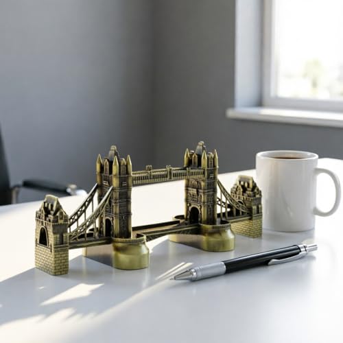 LUOZZY London Tower Bridge Metal Model European Craft Souvenir Home Office Decor Photography Prop Antique Bronze Sculpture Gift for Travel Lovers