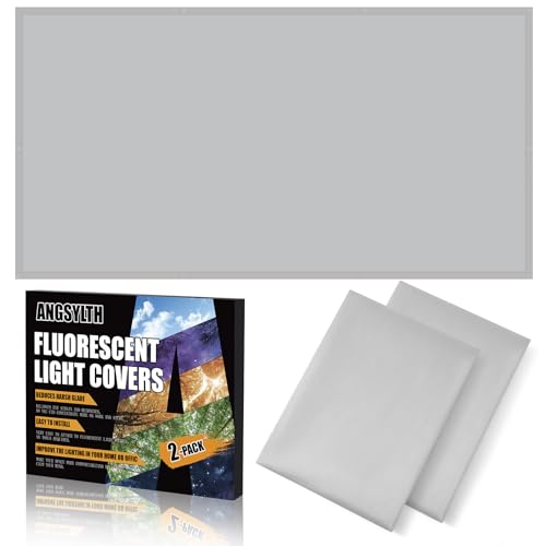 ANGSYLTH 2 Pcs Fluorescent Light Covers - 4 x 2 Feet Covers for Ceiling Lights, Magnetic Light Filters for Classroom, Office, Hospitals, Home (Light Gray) - color: Light Gray
