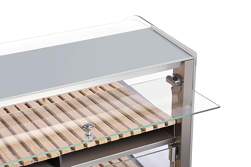 KoolMore 40 in. Glass Countertop Dry Bakery Display Case with Two Shelves and Bamboo Trays - size: 40 in. / 5.3 cu. ft. - 2 Shelves