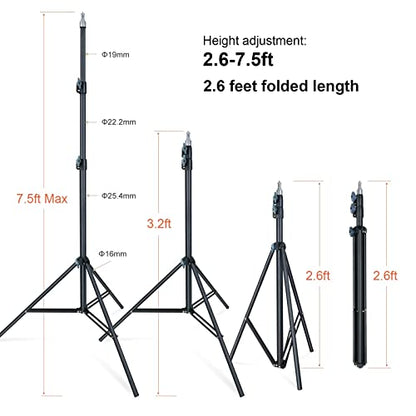 LINCO Lincostore Zenith 7 feet/225cm Photo Studio Light Stands Set of Two for HTC Vive VR, Video, Portrait, and Product Photography