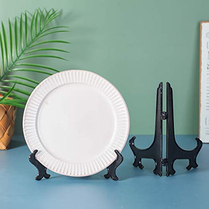 Artliving 8 Inch Black 6pcs/Set Plastic Easels Plate Display Stands Picture Frame Stand Holder - color: Black, size: 8 Inch (6 Pack)