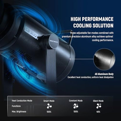 NEEWER CB 300C RGB LED Video Light with Reflector, 300W, APP/2.4G Control, 17 Scenes 29600Lux/1m 2500-7500K CRI97+/TLCI97+ Full Color Bowens COB Continuous Output Lighting Dimmable for Studio Filming