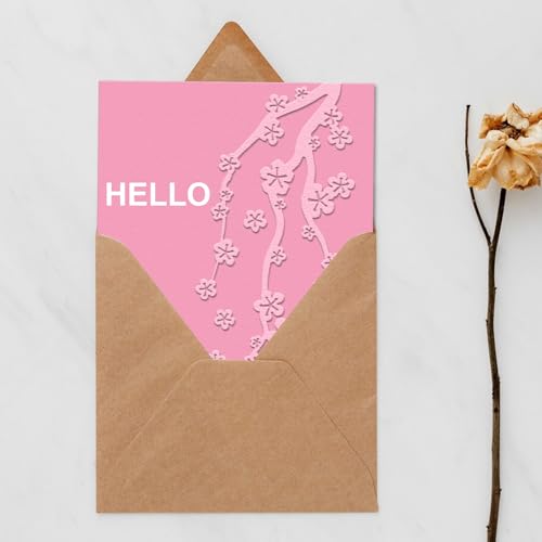 Threetols Flower Embossing Folder, Branch Background Embossing Folder for Card Making, Flower Frame DIY Plastic Scrapbooking Photo Album Card Paper DIY Craft Template Mold - color: FLOWER