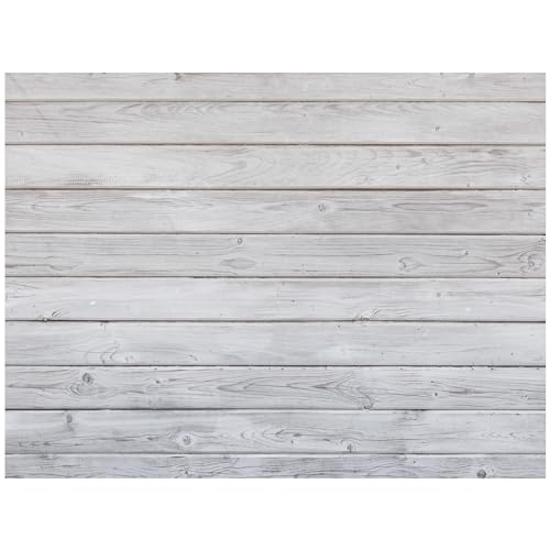 SmoothNovelty 8x6ft Vintage Wood Backdrop Retro White Gray Wooden Floor Rustic Backdrop Polyester Fabric Wood Background for Photography Adult Video Shoot Studio Prop
