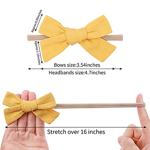 jollybows 20pcs Baby Girls Cotton Hair Bows Headbands Nylon Hair Bands Elastic Hair Accessories for Newborn Kids Infants Toddlers - color: 4- 20PCS baby girl bows