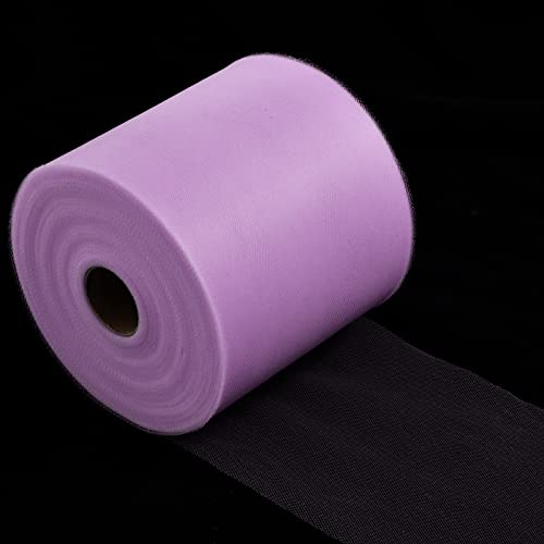 Tulle Fabric Roll, 6” by 200 Yards (600FT) Tulle Organza Fabric Spool for DIY Tutu Skirt Baby Shower Decor Wedding Backdrop Crafts Birthday Party Supplies(Lilac) - color: Lilac