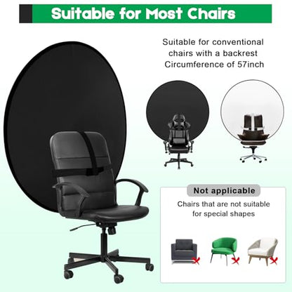 Portable Black White Screen Chair, 57 in Greenscreen Backdrop with Stand Double Sided Foldable Green Background, Chroma Key, for Photography Streaming Gaming Photo Zoom Video Chats and Meeting - color: White/Black Screen