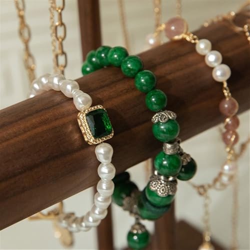 Jewelry Holder Light Luxury Walnut Necklace Rack Double Watch Stand Vintage Shopping Mall Counter Jewelry Display Props Bracelet Stand Jewelry Display