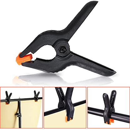 GFCC Spring Clamps Backdrop Clips - 6 Pack 4.5 Inch Heavy Duty Muslin Clamps for Backdrop Stand Photography Studio Background Holder Clips