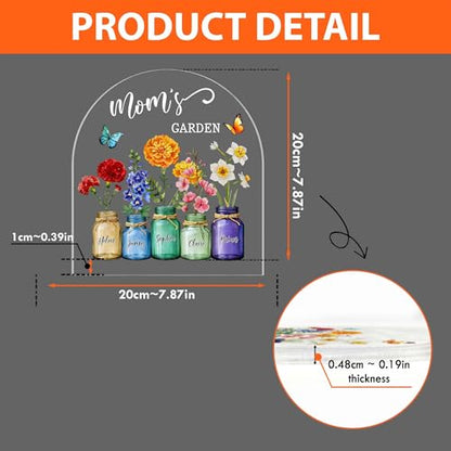 Custom Mum's Garden Night Light, Personalized Birth Month Flower with Kids Names Night Light, Mom's Garden LED Lamp, Mothers Day Gifts, Grandma Gift, Mom Gift - color: Style 9