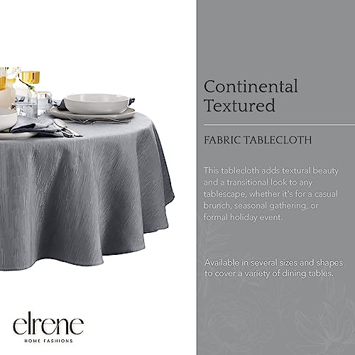 Elrene Home Fashions Continental Solid Texture Water, Stain & Wrinkle Resistant Tablecloth, 70" Round, Gray - color: Grey, size: 70" (Round)
