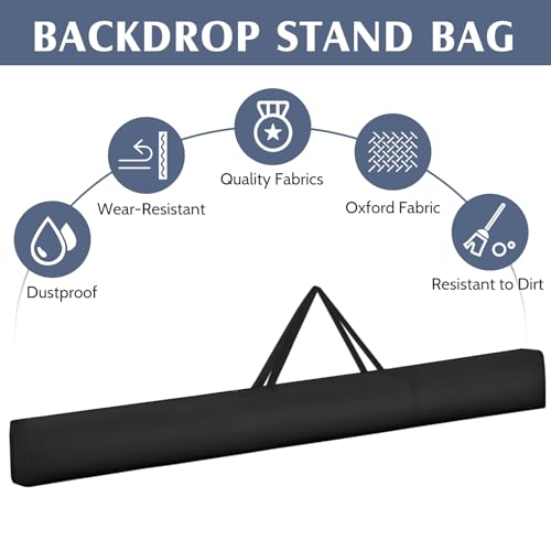 8 ft Pipe and Pole Drape Carrying Bag Portable Backdrop Stand Pipe Black Backdrop Carrying Bag Package Upright Crossbar Pole Package for Drape Kits