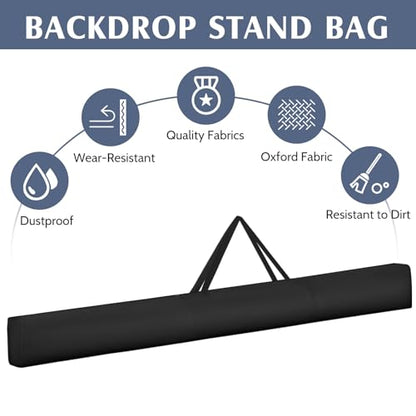 8 ft Pipe and Pole Drape Carrying Bag Portable Backdrop Stand Pipe Black Backdrop Carrying Bag Package Upright Crossbar Pole Package for Drape Kits