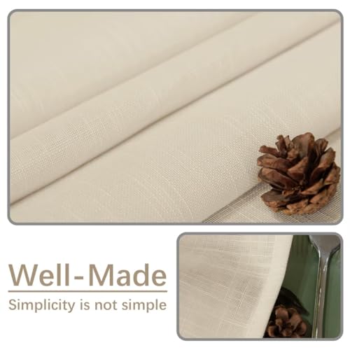 Natural Linen Rectangle Tablecloth, Slubby Textured Fall Lightweight Table Cloth 60 x 84 Inch, Water Resistant Stain Resistant Farmhouse Burlap Table Cover for Kitchen Dining Room, Khaki - color: Khaki, size: 84" x 60" (Rectangular) (1 Pack)