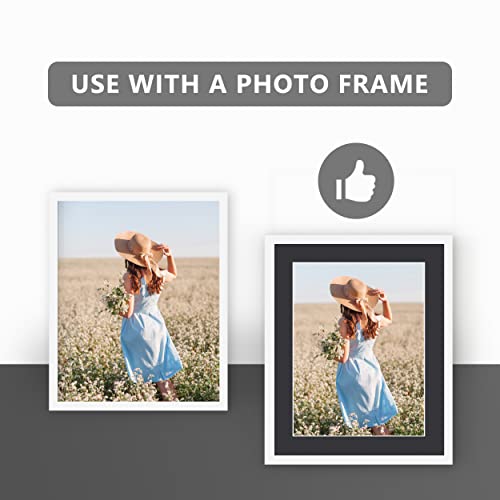 Somime 10 Pack Picture Mats 16x20 for 11x14 Photos, Acid Free Black 16x20 Precut Mat, White Core Bevel Cut Frame Matte, Ideal for Frames, Pictures - size: black 10pc precut 16x20