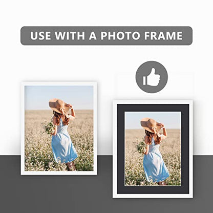 Somime 10 Pack Picture Mats 16x20 for 11x14 Photos, Acid Free Black 16x20 Precut Mat, White Core Bevel Cut Frame Matte, Ideal for Frames, Pictures - size: black 10pc precut 16x20