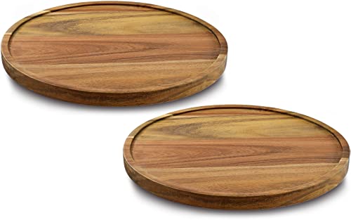 10" Acacia Wood Lazy Susan Organizer Kitchen Turntable for Cabinet Pantry Table Organization,2 Pack - color: Acacia Two Pack, size: 10"