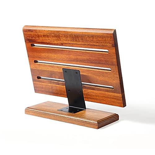 MITSUMOTO SAKARI Japanese Magnetic Knife Holder, 12.5-Inch Acacia Wood Double Sided Knife Block, Heavy Duty Magnet Stand for Chef & Steak Knives