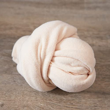 Zeroest Newborn Photography Wraps with Hat Baby Photo Outfit Girl Stretch Blanket Infant Boy Props for Baby Photo Shoot - color: Beige
