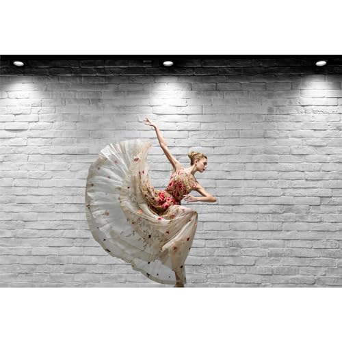 Vinyl 8x6.5ft Backdrop Photography Background White Brick Wall Computer-Print Seamless Photo Background Children Baby Adults Portraits Photo Studio Props - size: 8x6.5ft