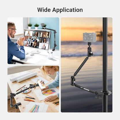 NEEWER Basics Magic Arm Table Stand, 55 cm Microphone Arm Overhead Mobile Phone Holder Desk with 1/4" 3/8" Threads for ARRI, for DSLR Action Cam Webcam Mic LED Light for Video Reinforcement, UA061 - style: UA061