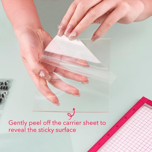 4.75x6 Photopolymer Grip Mat with 2PCS Printed Guides for Stamping,Multi-Use Non-Slip Sticky Mats Fit in Stamp Positioning Tool for Card Making Hold Your Cardstock in Place When Stamping,Stencil - color: 4.75"x6" 1xgrip Mat+2aligment