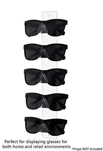 Marketing Holders 2 Pack Eyewear Holder 5 Pair Wall Mount with Hardware for Department Stores Optical Outlets Fashion Retailers Shopping Malls Clear Acrylic - size: 5 Tier Clear