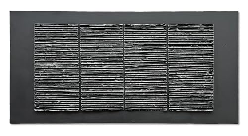 NANKAI Art Hand-Painted 30x60 inch Black Texture Abstract Art, Contemporary Minimalist Canvas Oil Painting, Large-Scale Home Wall Decoration Art - color: Nkhb348