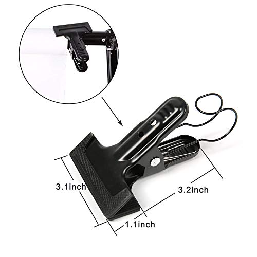 4-Packs Heavy Duty Power Spring Clamps with Hook,Photo Props with Hook Clips,4.3inch Photo Hook Background Clip for Photography Photo Studio Backdrops Light Reflector