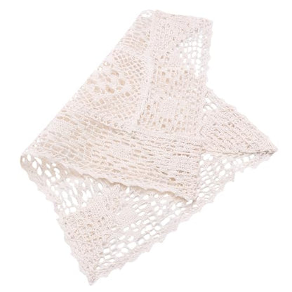 Simple Cotton Crochet Lace Tablecloth for Home Decor Dinner Table Wedding Outdoor Picnic Decorative Doilies Photo Props for Cake Dessert Food Styling