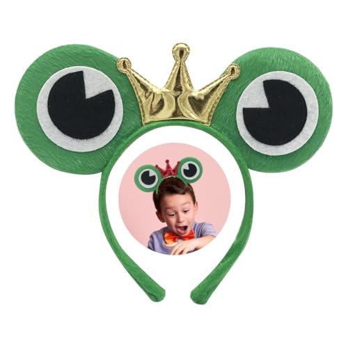 Crowns Hairbands For Photo Studio Halloween Eye-catching Props For Easter Adorkable Party Daily Wear - color: A Dark Green Frog Re Cr