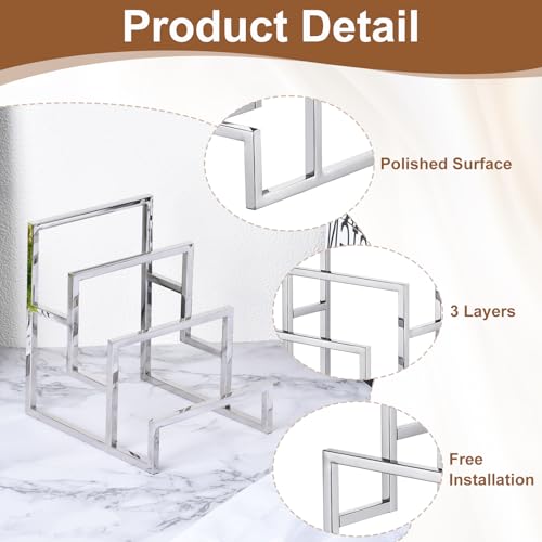 uxcell Silver Clutch Purse Display Stand 3 Layer Wallet Display Rack Clutch Handbag Holder Purse Closet Organizer Display for Home Retail Store Supplies - color: Silver