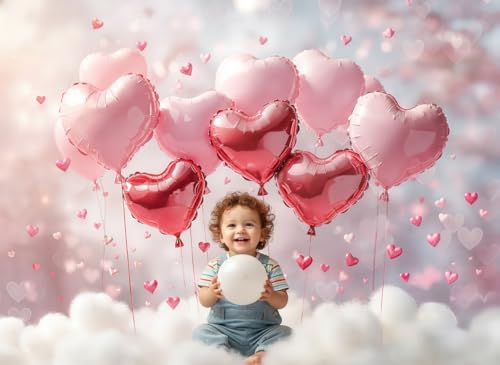 Kate 10x8ft/3x2.5m Valentine's Day Backdrop for Photography Pink Heart Balloons Photoshoot Background Photo Video Studio Props - size: 10x8ft
