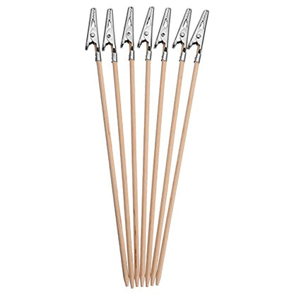 EXCEART 100 Pcs Bamboo Stick Crocodile Clip Alligator Clips Models Crocodile Clamps Stick DIY Card Photo Memo Clip Place Card Holders Modeling Tool Bamboo Skewer DIY Accessories Menu Metal