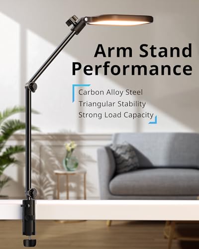 UBeesize Streaming Light (1 Pack), 8" Ring Light for Desk with Clamp and Adjustable Arm, Zoom Lighting for Computer, Video Conference Lighting for Home Office, Video Calls, Streaming, Podcasting