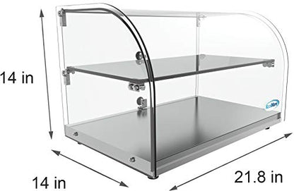 KoolMore - DC-2C 22" Commercial Countertop Bakery Display Case with Front Curved Glass and Rear Door - 1.5 cu. ft. - size: 22 in. - 2 Shelves