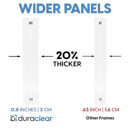 Mammoth DuraClear Magnetic 3x8 Frame - Frameless, Thick Acrylic Design - Ideal for Modern Decor, Graduation Photos, and Keepsakes - Compatible as 3x7 Picture Frame (5 Pack) - size: 3x8 Frame (5 Pack)