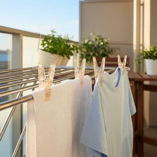 20 Pack Clear Plastic Clips - Multi-Purpose Spring Clamps for Laundry Clothespins, Balloon Arch Decoration, Photo Backdrop, Home Office - 2.4" Transparent Grip Clips