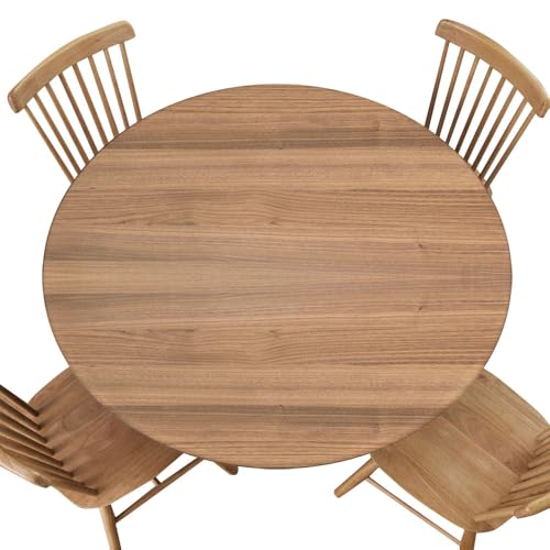 Circular Fitted Round Table Cover, Background Wood Texture Board Country, Elastic Edges and Anti-Slip Design, Fit for Diameter 42.2"-46.1" Round Table - color: Wood Texture -15, size: 46.1" (Round)